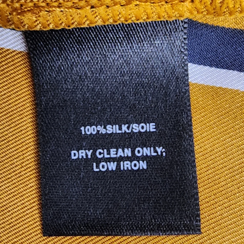 Lafayette 148 New York Womens  Adela Silk Blouse, Gold/White/Blue - Picture 6 of 10